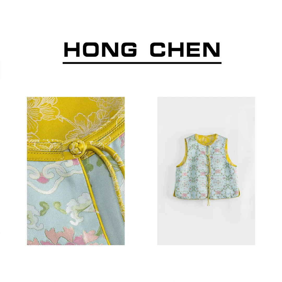 【虹辰·双面穿宋锦】高端桑蚕丝气质马夹高级贵气年轻的国风-HC1230