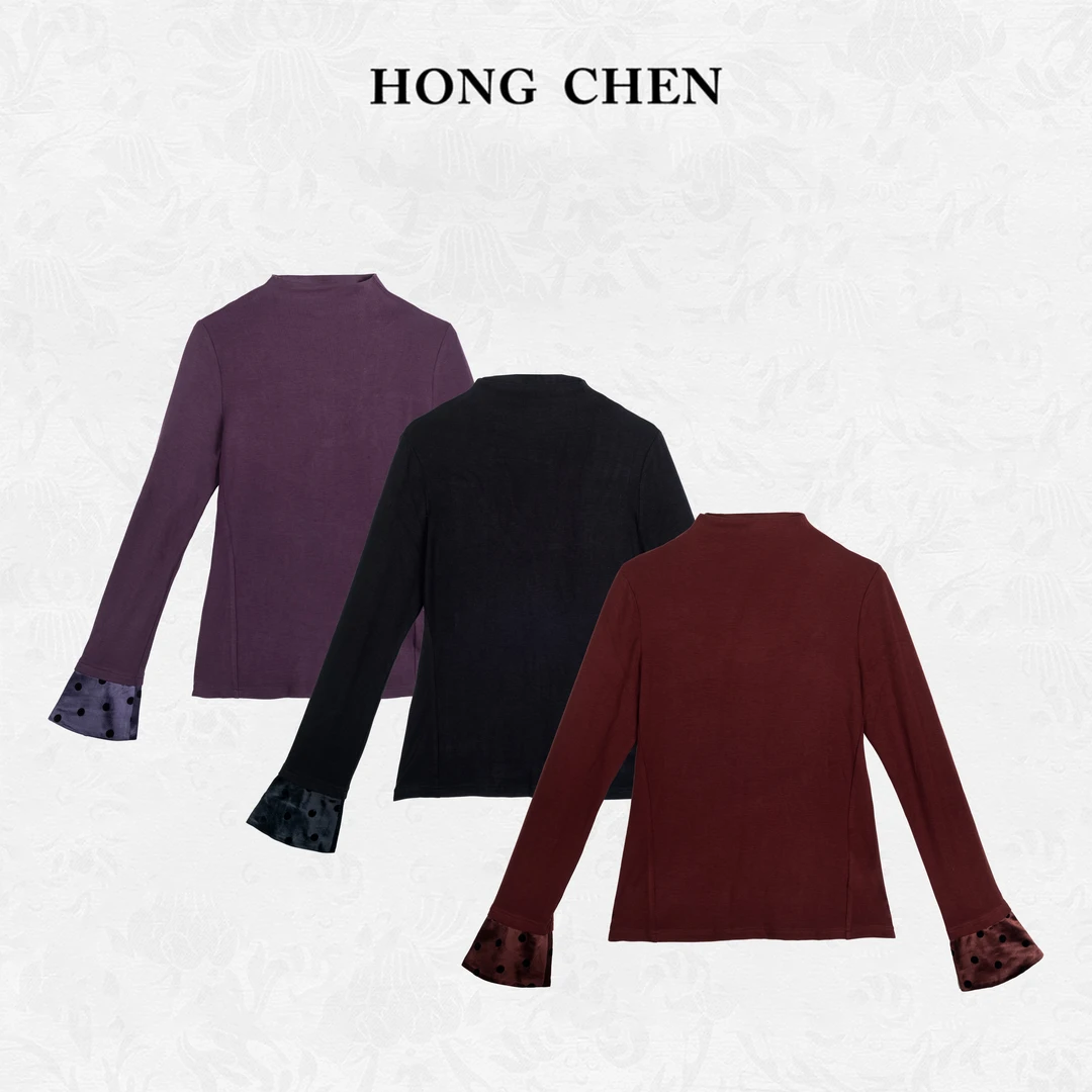 【虹辰·显瘦百搭】高端时尚修身显瘦优雅波点高级感小T恤衫-HC1868