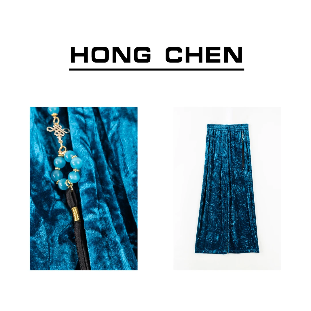 【虹辰】高端进口绒高级感显瘦百搭时尚彩色心情气质休闲裤-HC795