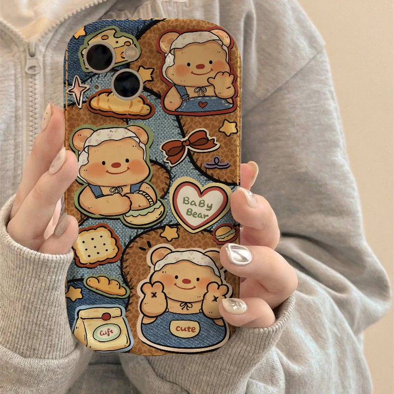 黄油小熊适用苹果16手机壳iphone17promax可爱14/12趣味15pro情侣