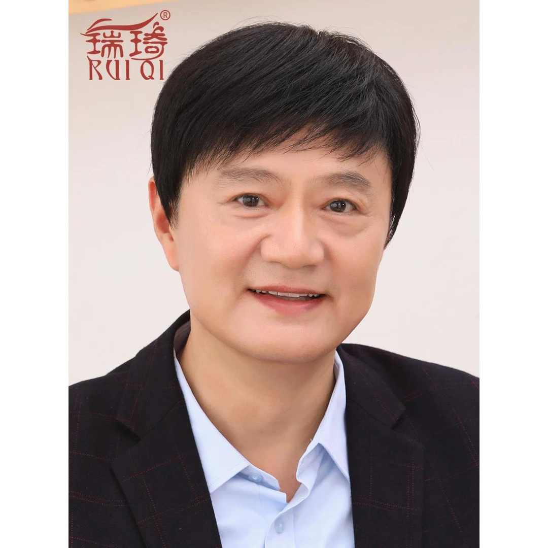 假发男式短发韩版帅气中老年假发套男士真人发真发轻薄透气jiafa
