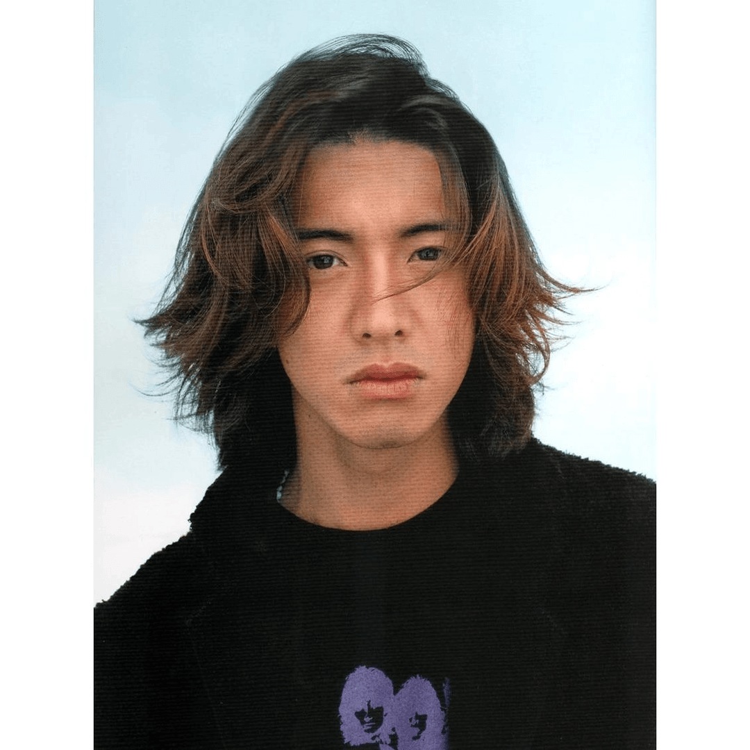木村拓哉同款表演假发男舞台道具长发帅气狼尾鲻鱼头中分整顶发套