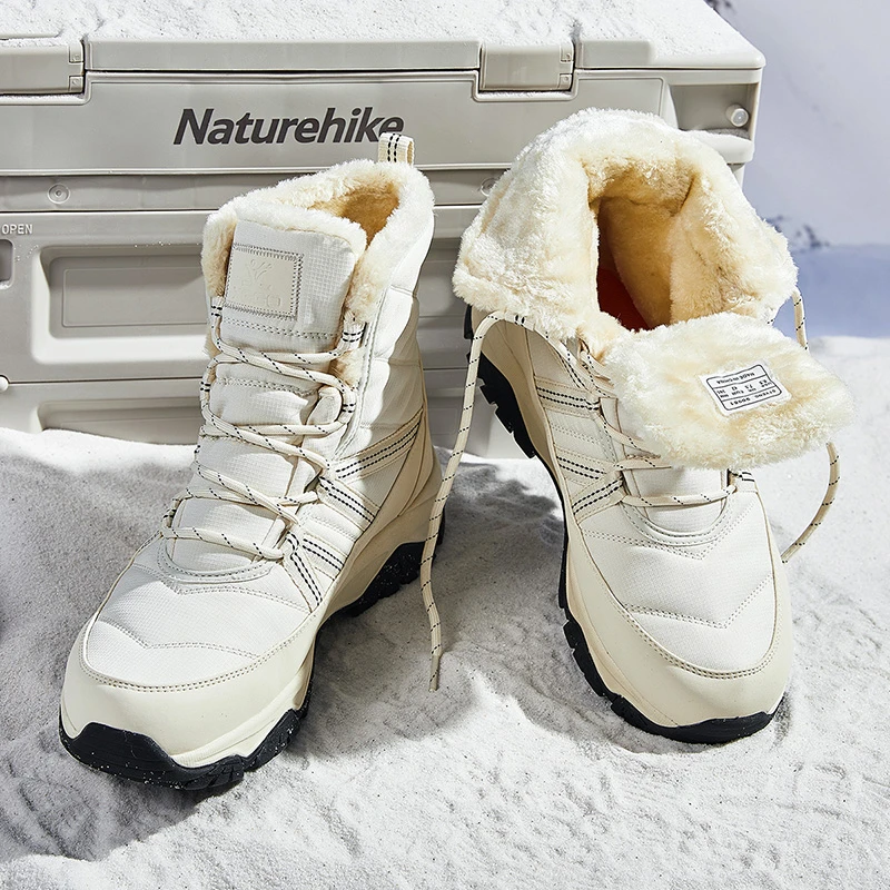 XGGO女士户外冬季防水高帮加绒防滑加厚休闲运动情侣保暖雪地靴白