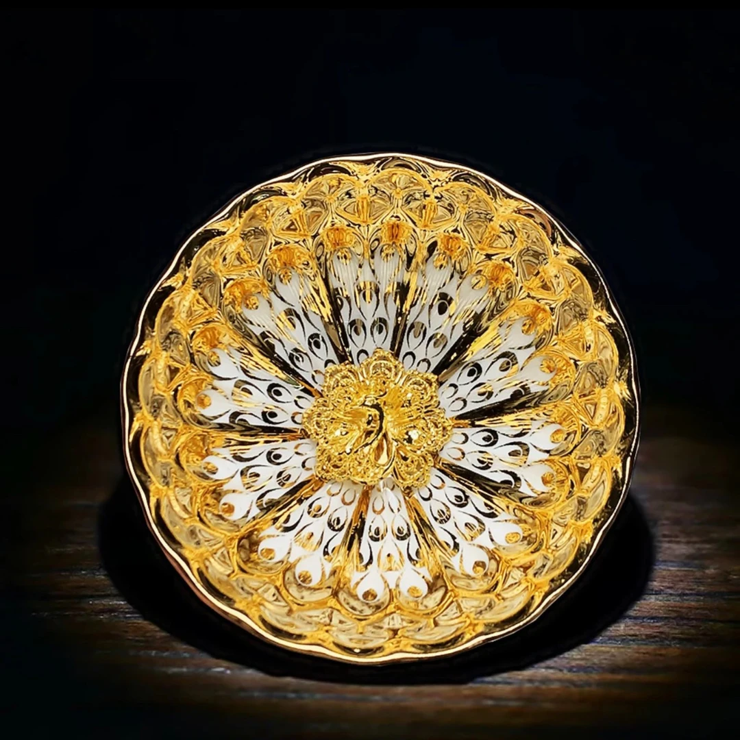 金玉满堂金孔雀杯高端茶器 手工茶盏 主人杯 茶杯 盏杯AA