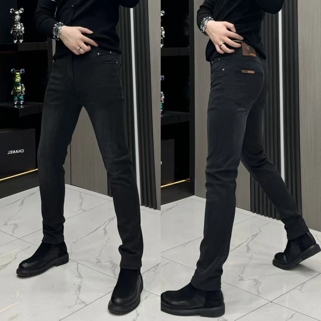 K-42男士秋冬新款高端轻奢百搭时尚弹力修身显瘦商务潮流牛仔裤