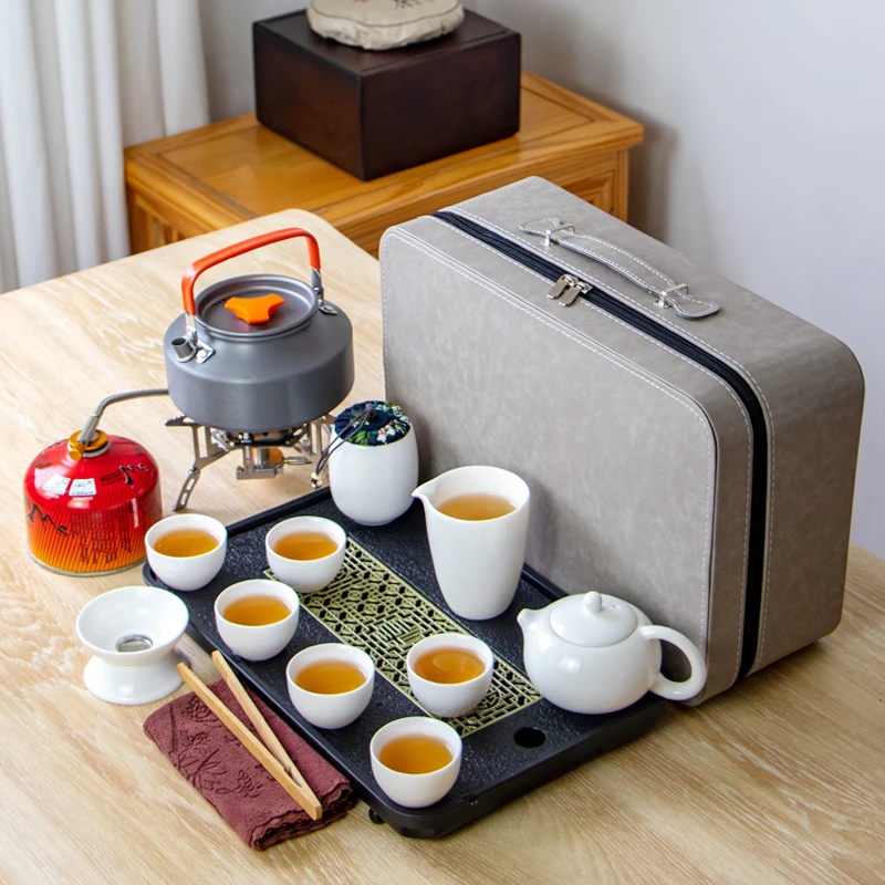 户外旅行茶具套装泡茶装备带烧水炉便携车载露营野外一整套煮茶炉