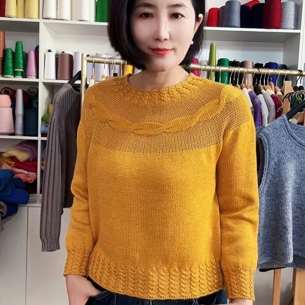 圆育克麻花毛衣教程