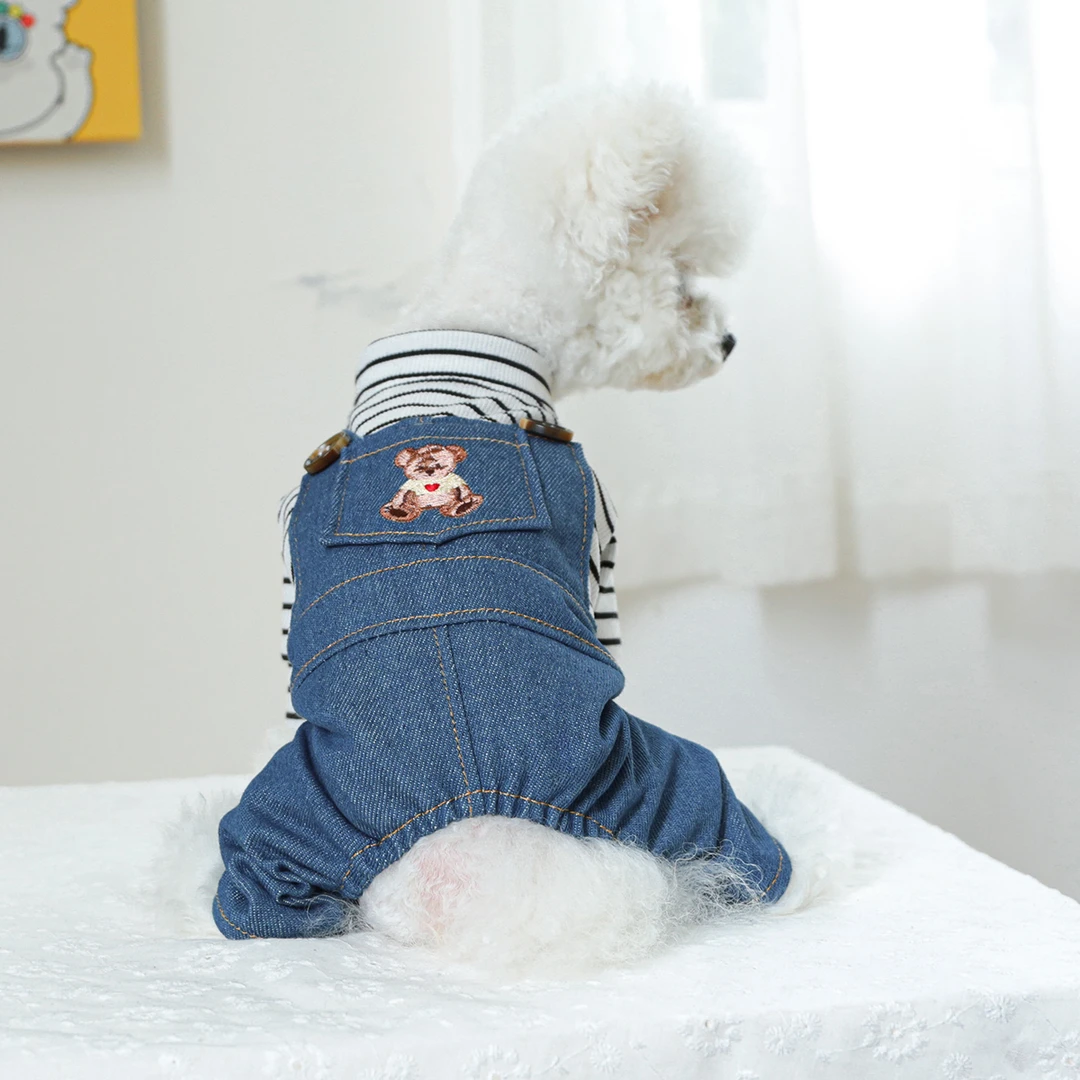 宠物狗狗衣服比熊博美泰迪春秋小熊O泡背带裤