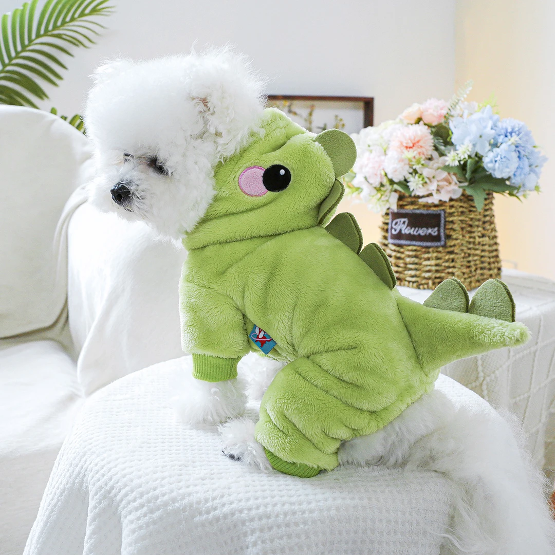 宠物狗狗衣服比熊博美泰迪秋冬加绒加厚豆豆龙变身装