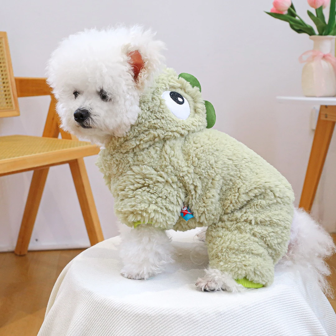 宠物狗狗衣服比熊博美泰迪加绒加厚对眼龙四脚棉衣