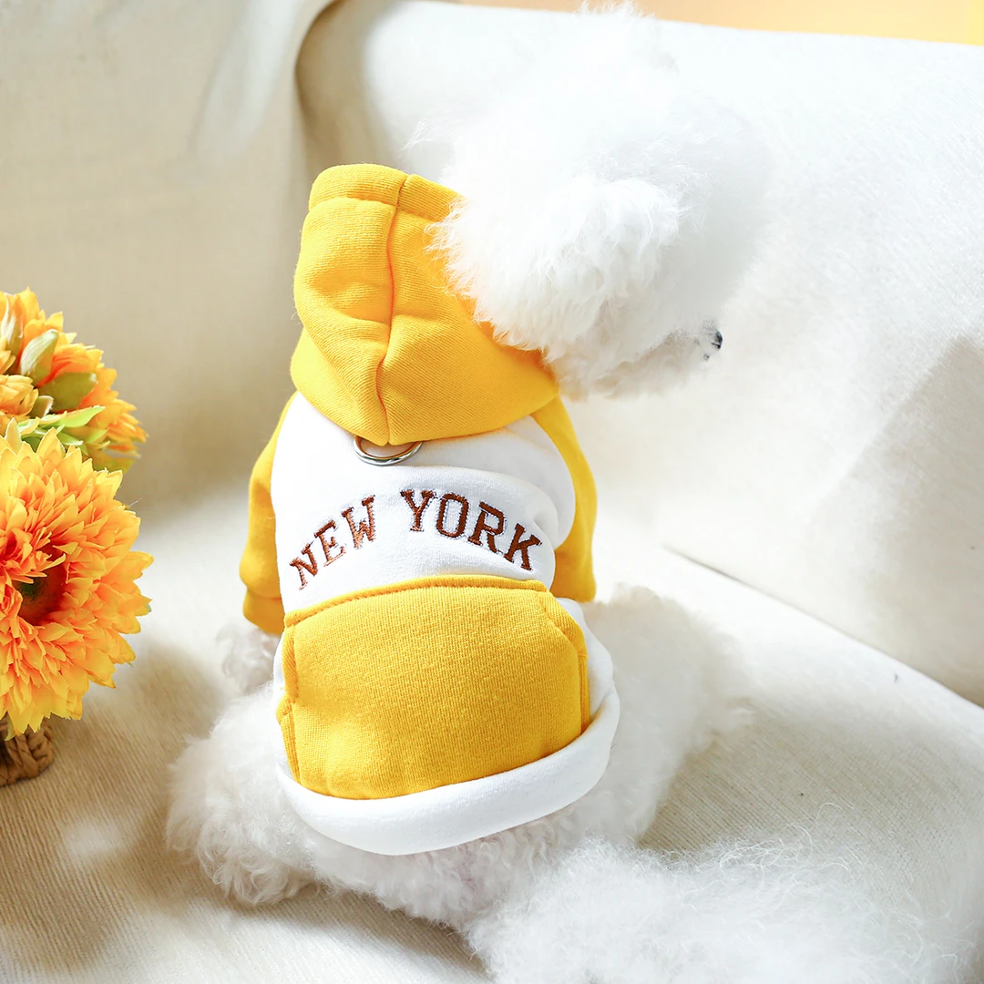 狗狗帽衫比熊博美泰迪多巴胺春秋拼色卫衣约克夏马尔济斯