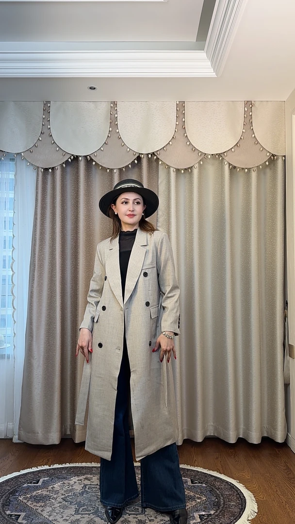 双排扣长款西装外套女2024秋季新款韩版通勤气质过膝风衣大衣