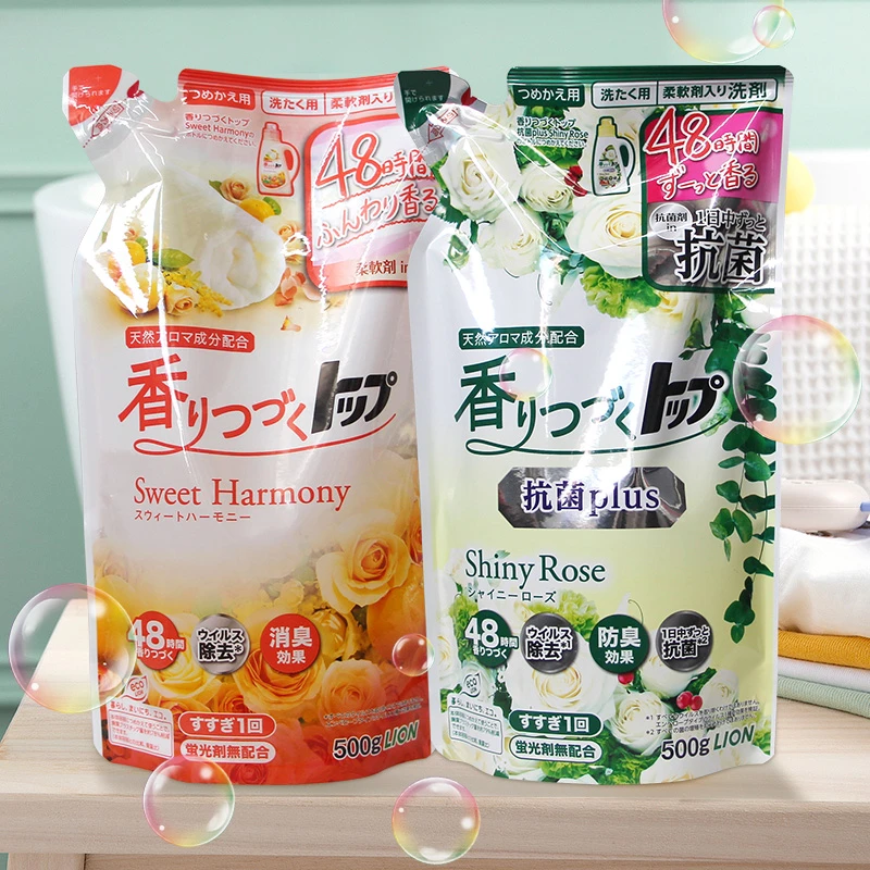 （拍3袋包邮）日本进口白玫瑰花果香持久香氛洗衣液500g