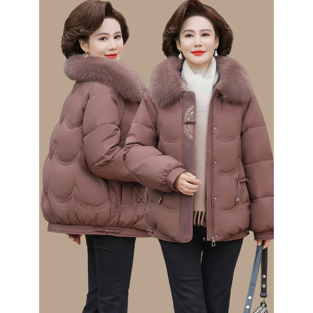 彩羊妈妈冬装棉服新款中式国风棉衣外套洋气中老年女加