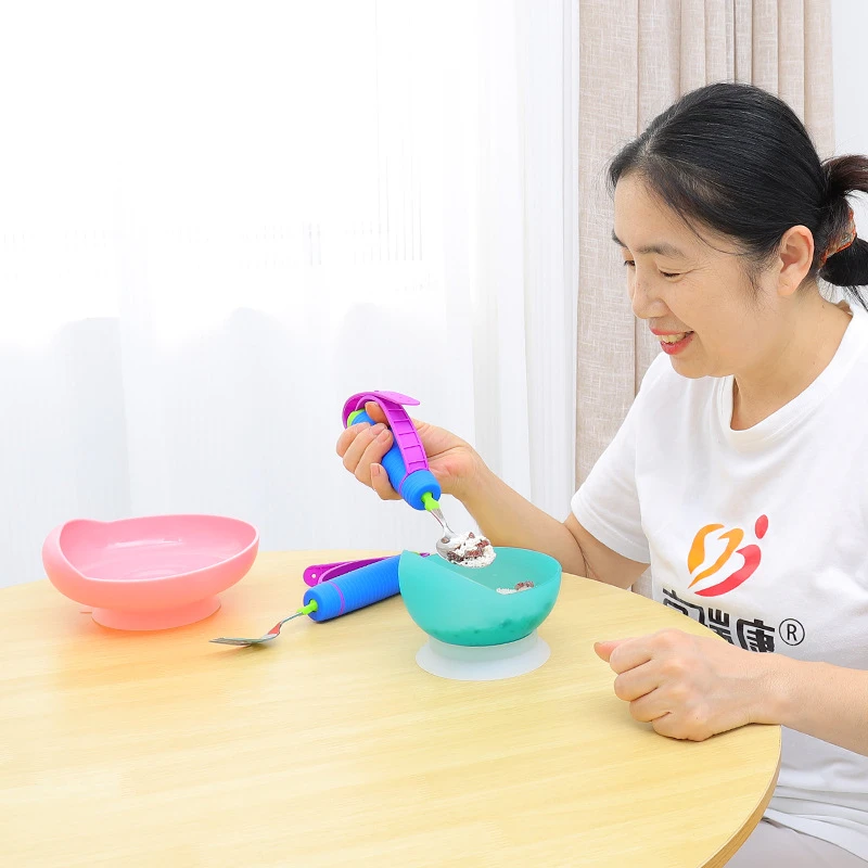老人辅助餐具偏瘫病人手抖筷子勺子叉康复助食防洒碗老人用品