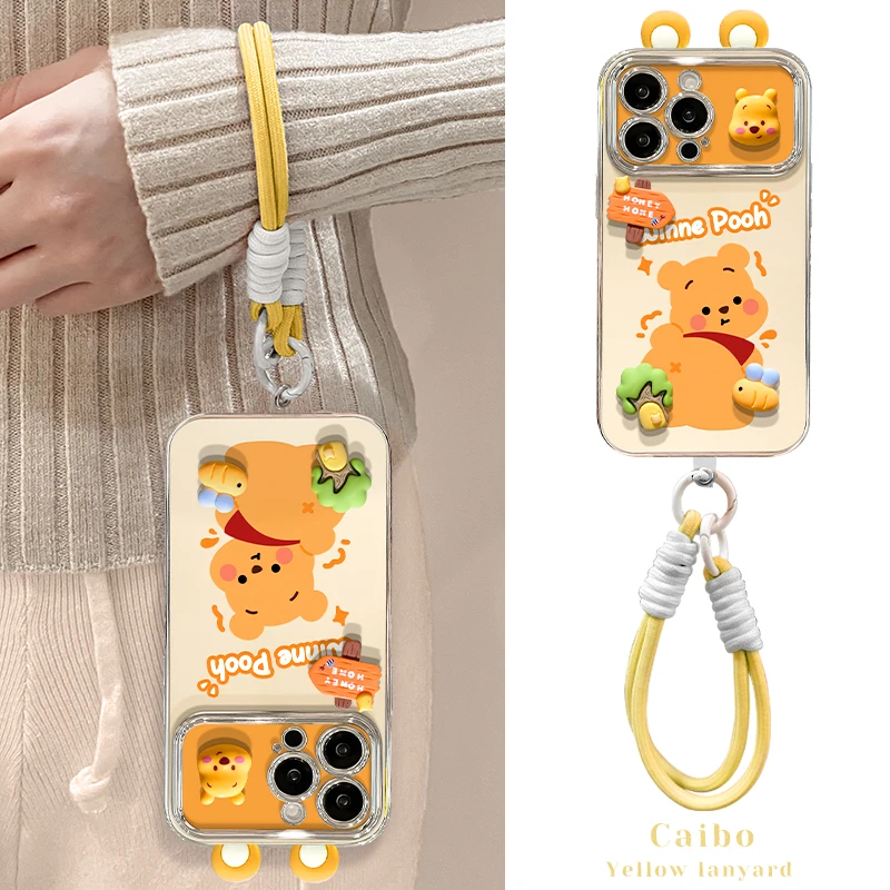 维尼熊屁适用苹果15/华为/vivo/oppo/小米电镀大视窗手机壳