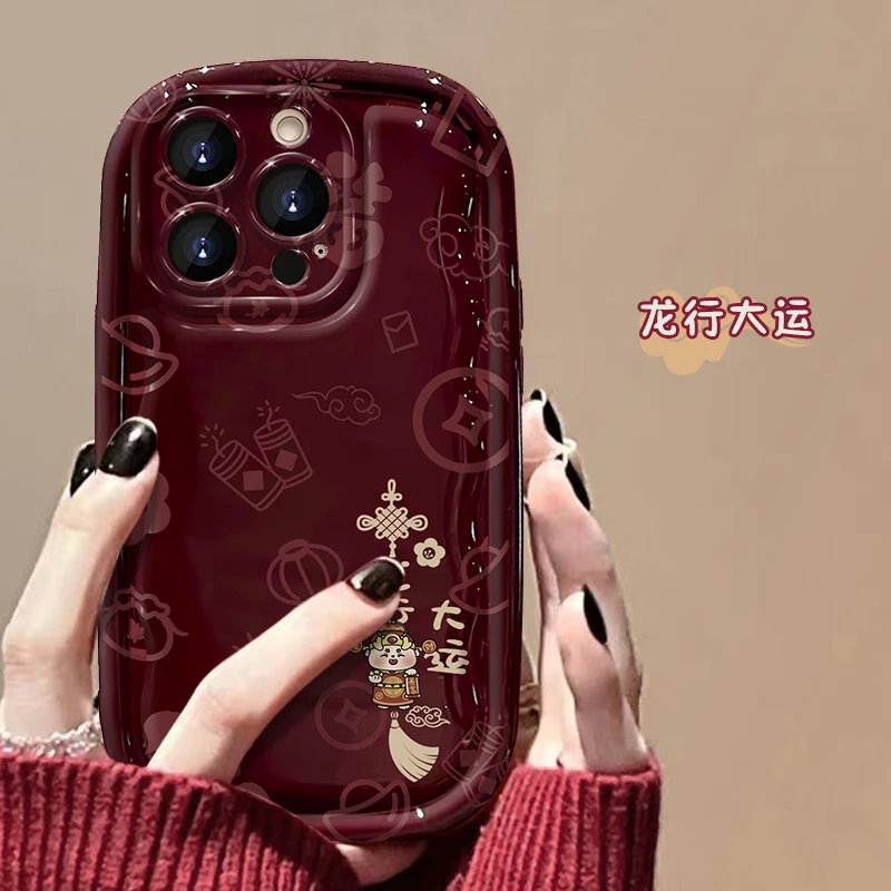 龙行大运小胖子苹果15iPhone14华为OPPO小米VIVO女创意个性手机壳