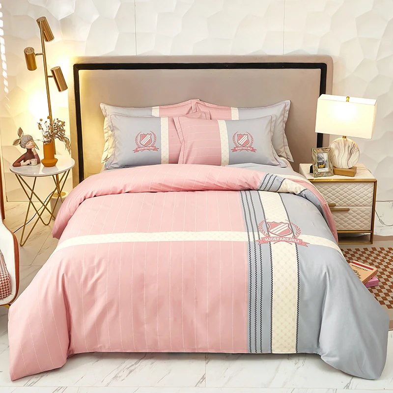 2023年新款 全棉【伯爵-粉】大版纯棉加厚四件套四季可用