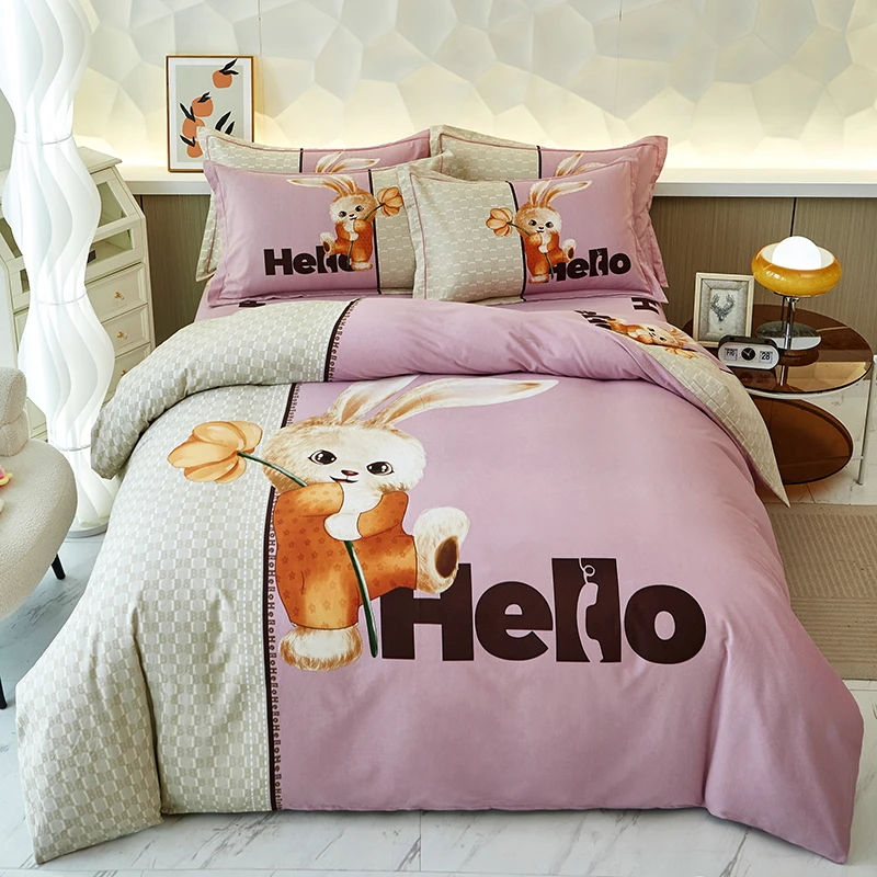 2023年新款 全棉【遇见 粉】大版纯棉加厚四件套四季可用