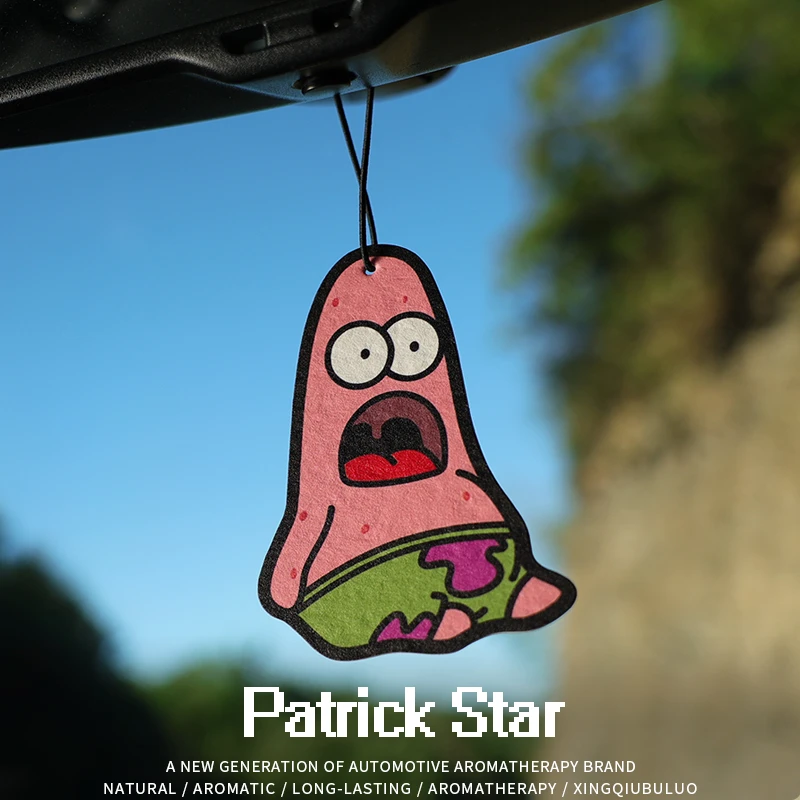 海绵宝宝车载香薰香水汽车香片持久香氛装饰用品车内去除异味用途