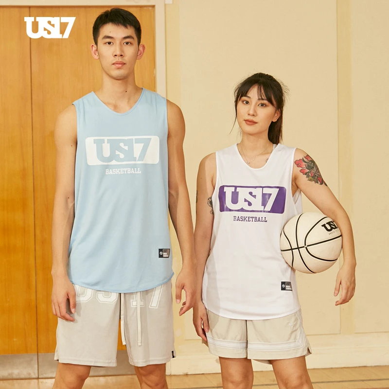 【清仓福利 售完即止】US17网面速干无袖印花背心男情侣跑步吸汗运