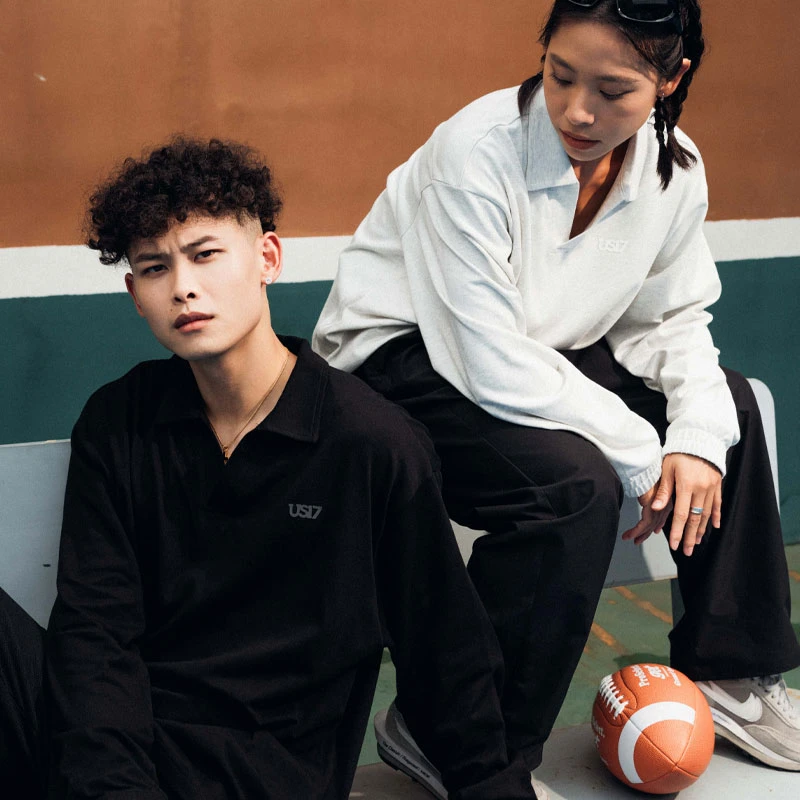 【清仓福利 售完为止】潮牌 US17美式百搭纯棉POLO衫翻领长袖简约