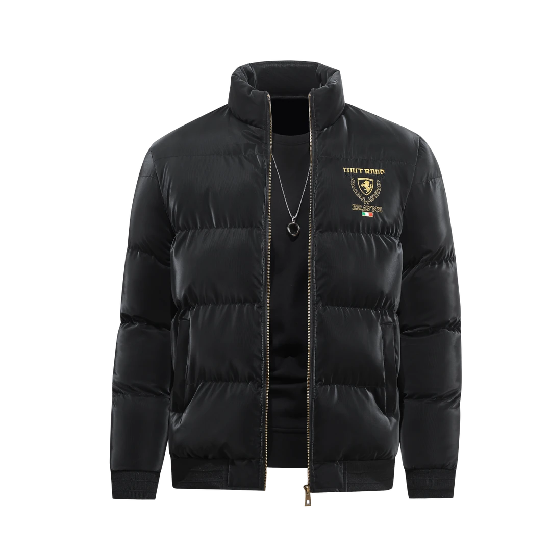 秋冬季新款时尚休闲男士保暖棉衣百搭战马刺绣加厚宽松外套