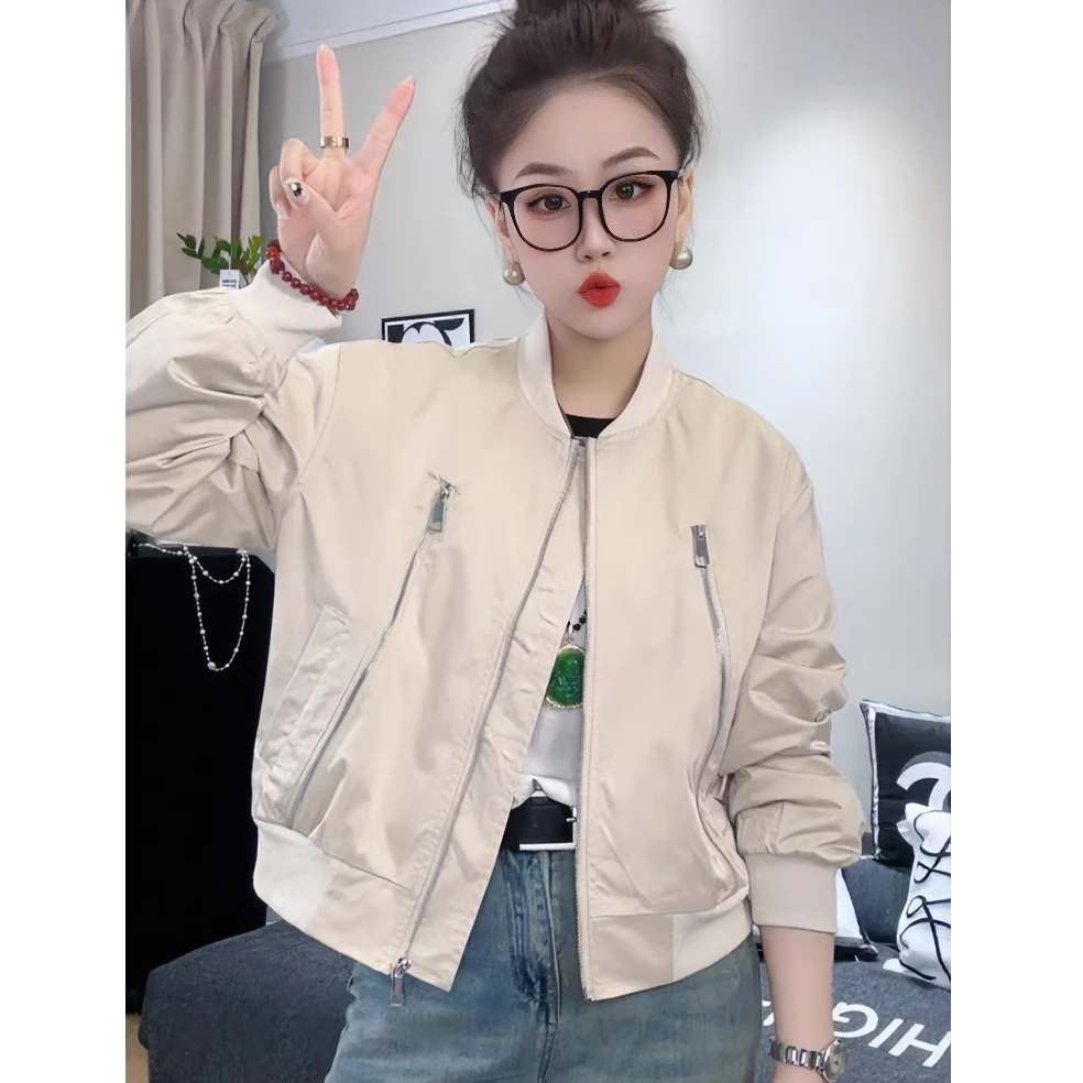 立领棒球短外套女2025春秋季新款爆款网红休闲洋气夹克休闲外套女