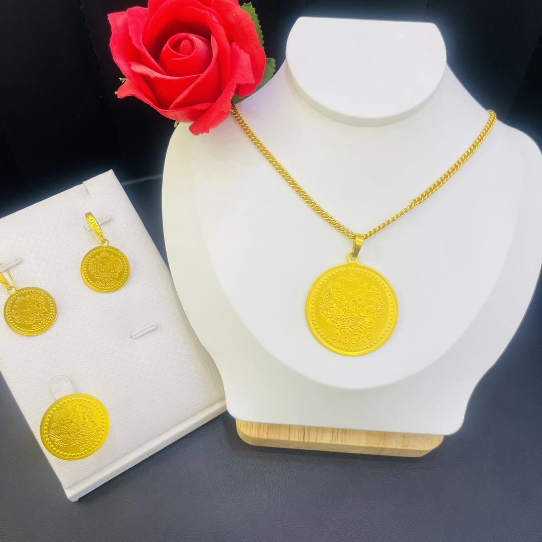 铜合金项链 时尚优雅金币套装三件21号