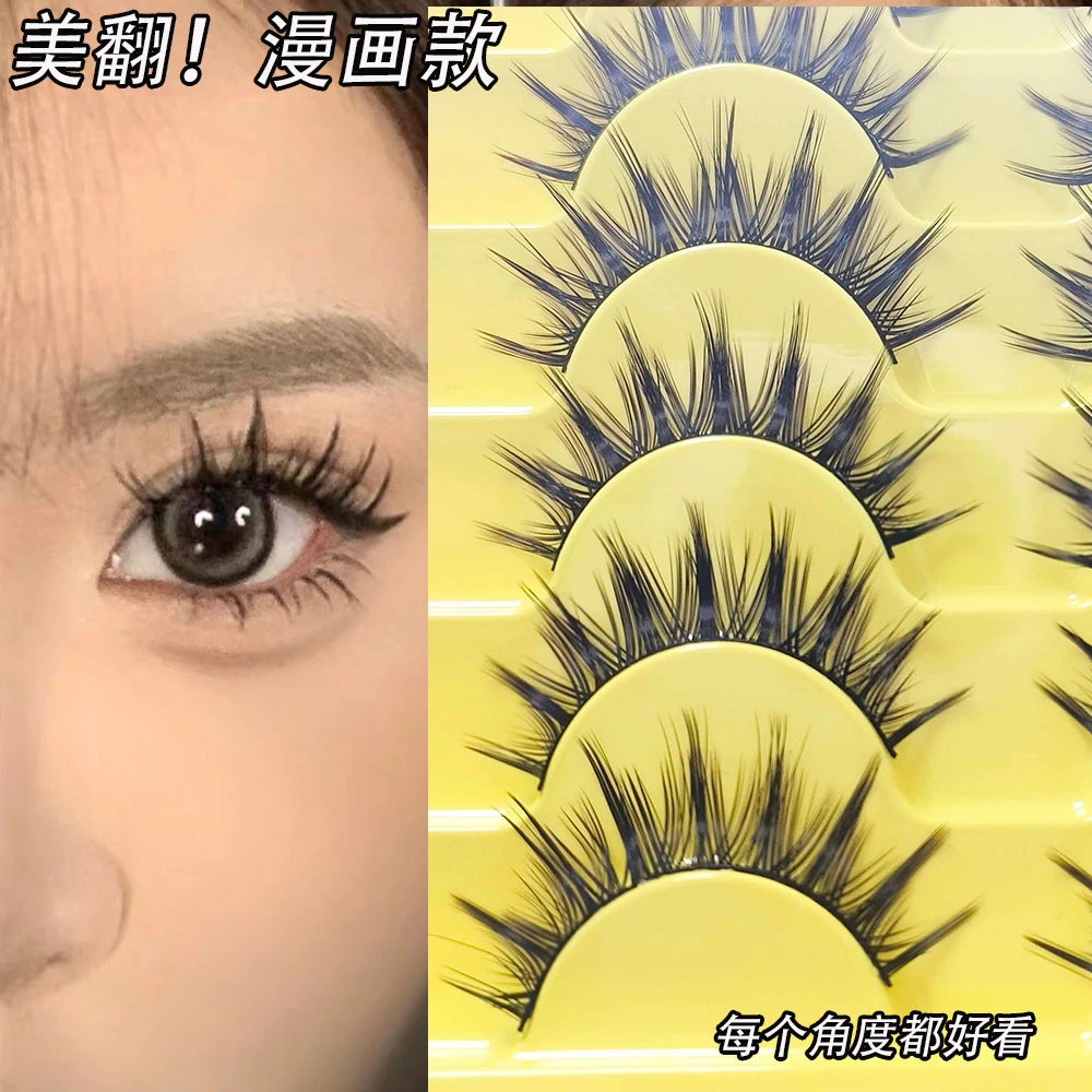 自然小恶魔一条式漫画浓密黑梗大恶魔假睫毛整条一片式芭比眼睫毛