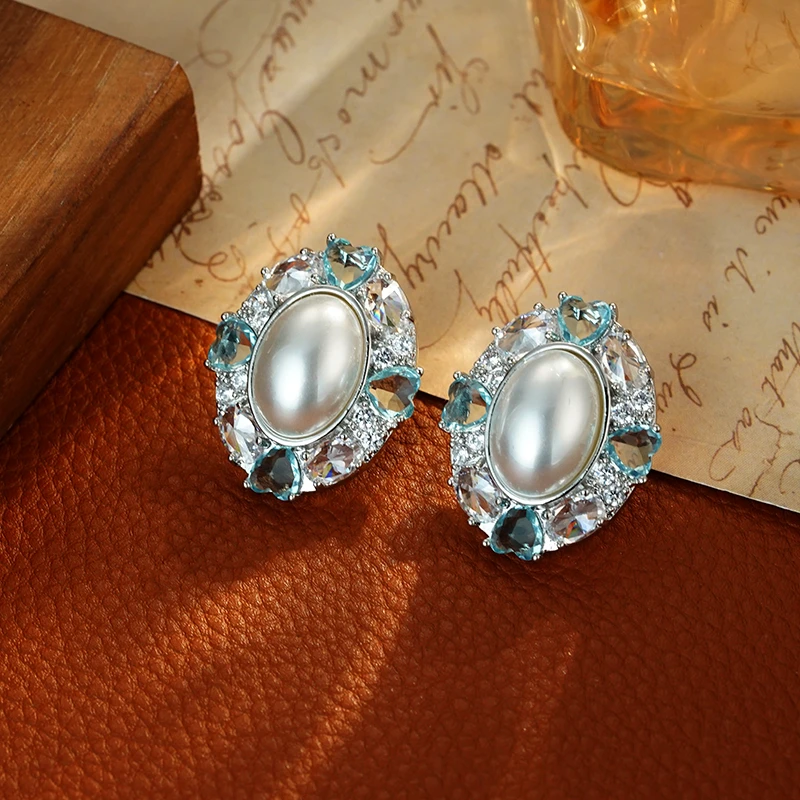 铜合金合成锆石耳饰 5760【朝阳初露】高档轻奢经典大气精致耳钉