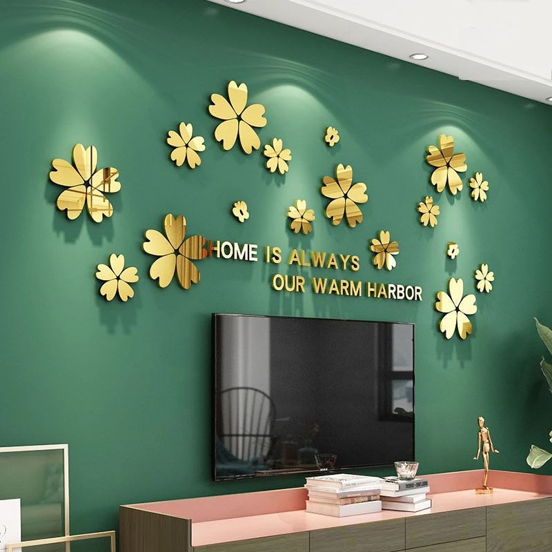 花朵3d墙贴卧室床头贴画客厅电视机背景墙面装饰品影自粘2021流行