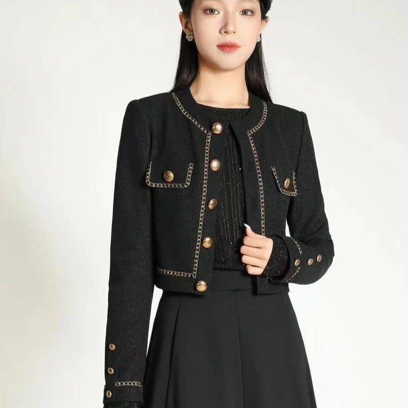 GIRDEAR/哥弟 1400677  新款女士时尚百搭气质显瘦薄款小香风外套