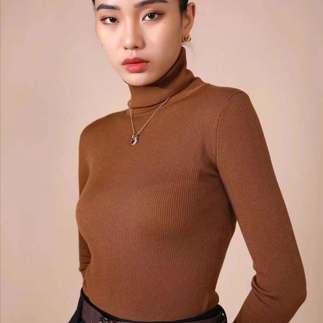GIRDEAR/哥弟1399465冬款女士时尚长袖修身高领绵羊毛打底衫毛衣