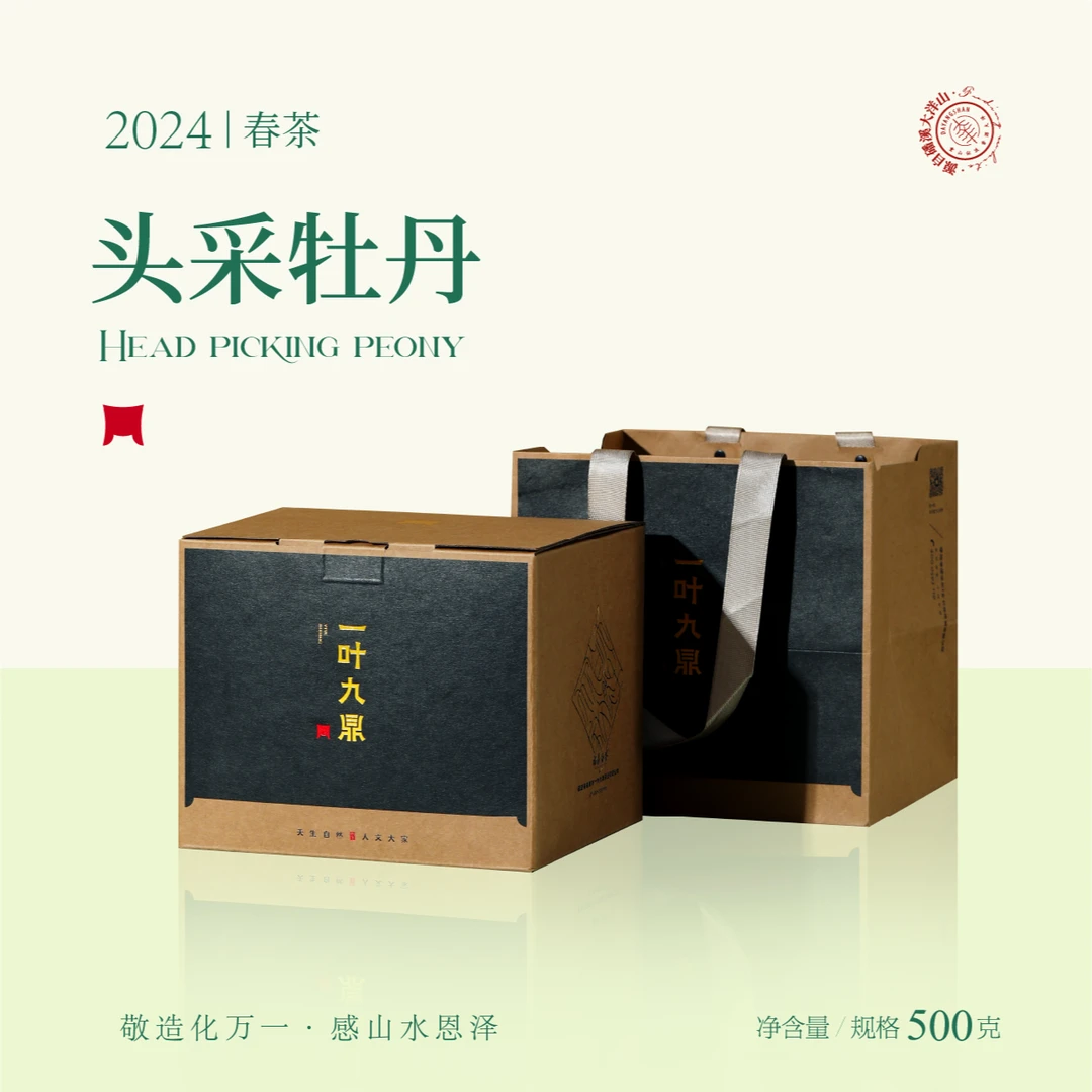 一叶九鼎福鼎白茶2024磻溪大洋山人春季特级头采牡丹500克收藏装