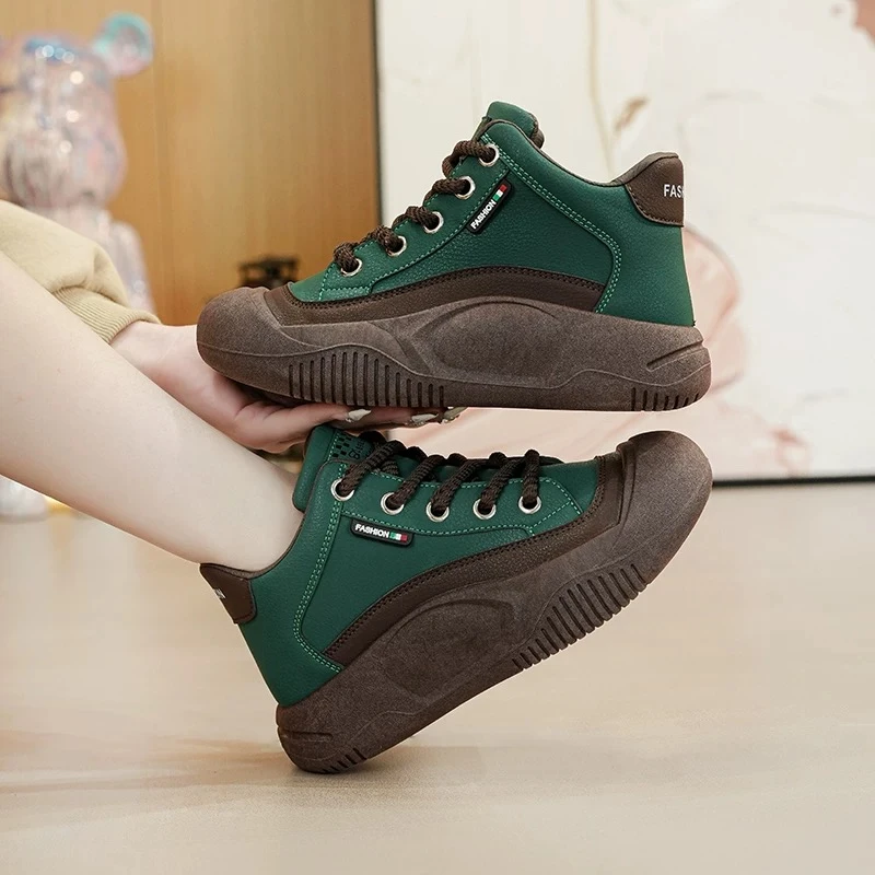 女生秋冬新款高帮休闲板鞋老爹鞋CQ282