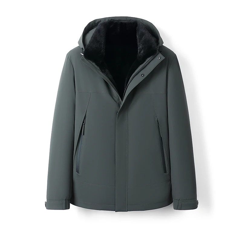 豆沙绿短款派克服男装987616单装