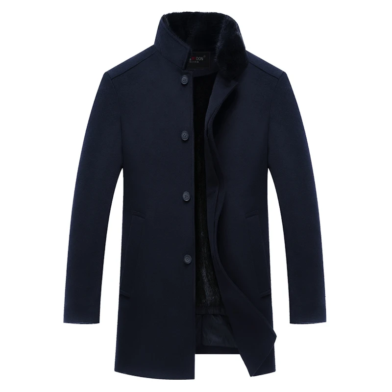 deerfulai/德尔弗莱脱卸水貂内胆男士中老年休闲中长款翻领尼克服