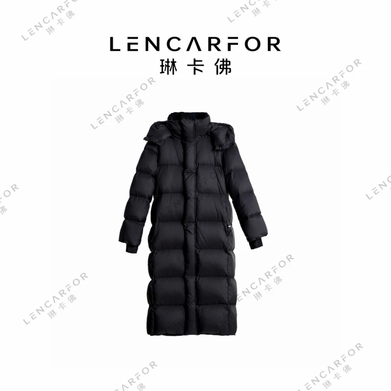 【95白鸭绒】升级可脱卸帽情侣款冒汗加长款加厚抗寒-30度羽绒服女