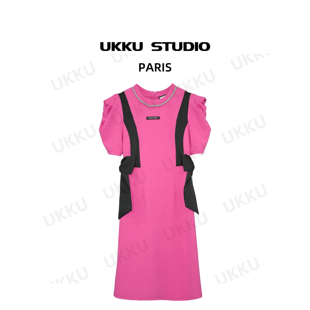 鸽子【UKKU STUDIO】轻奢设计款连衣裙时尚休闲百搭连衣裙312297