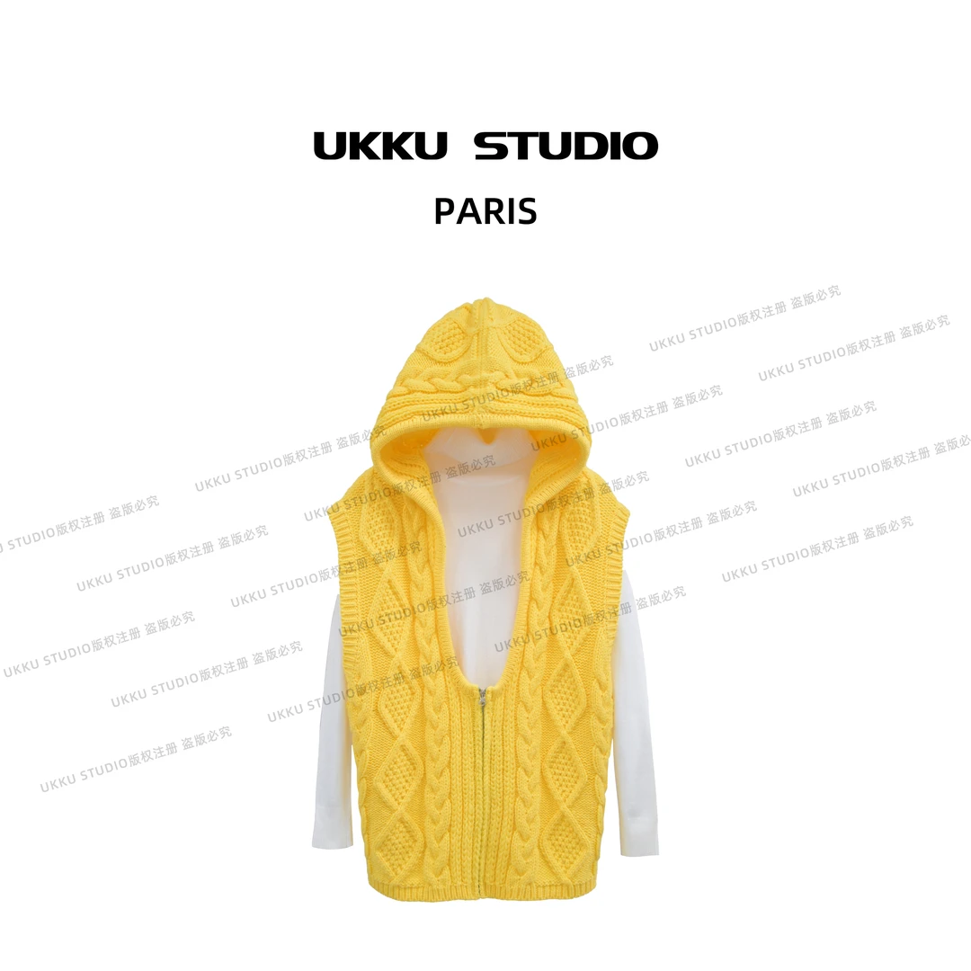 璎珞【UKKUSTUDIO】24秋冬时尚毛衣秋冬百搭针织衫拉链开衫213020