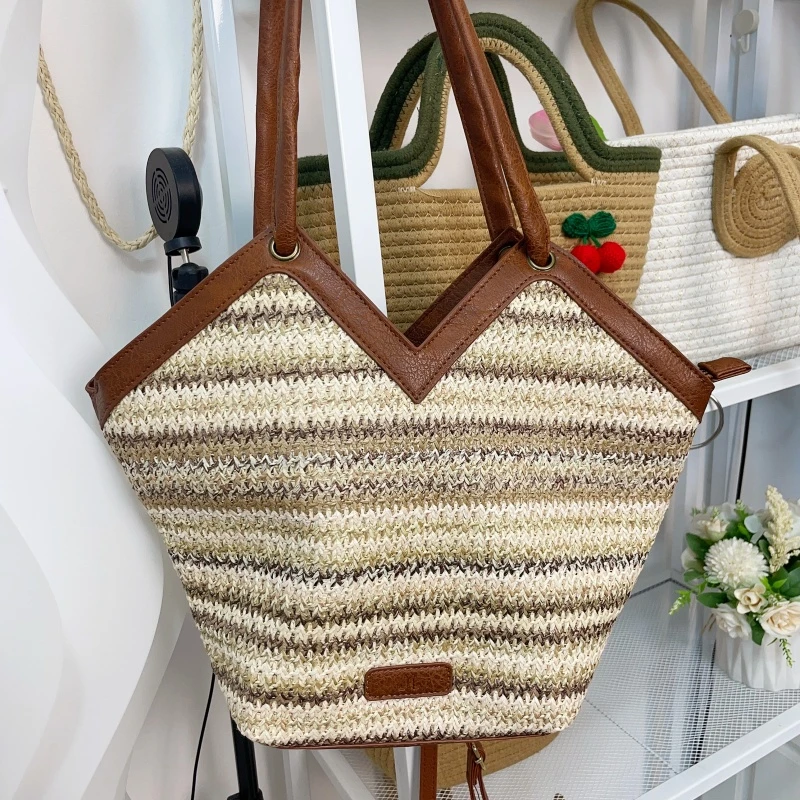 【女神】四季款高端度假风手工包小众环保PP手提包单肩气质百搭