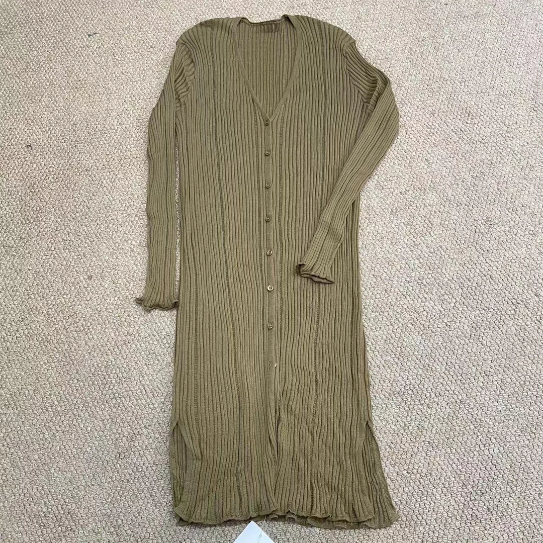 22186 法式V领 ‘失恋告白’ 气质连衣裙修身长袖针织连衣裙