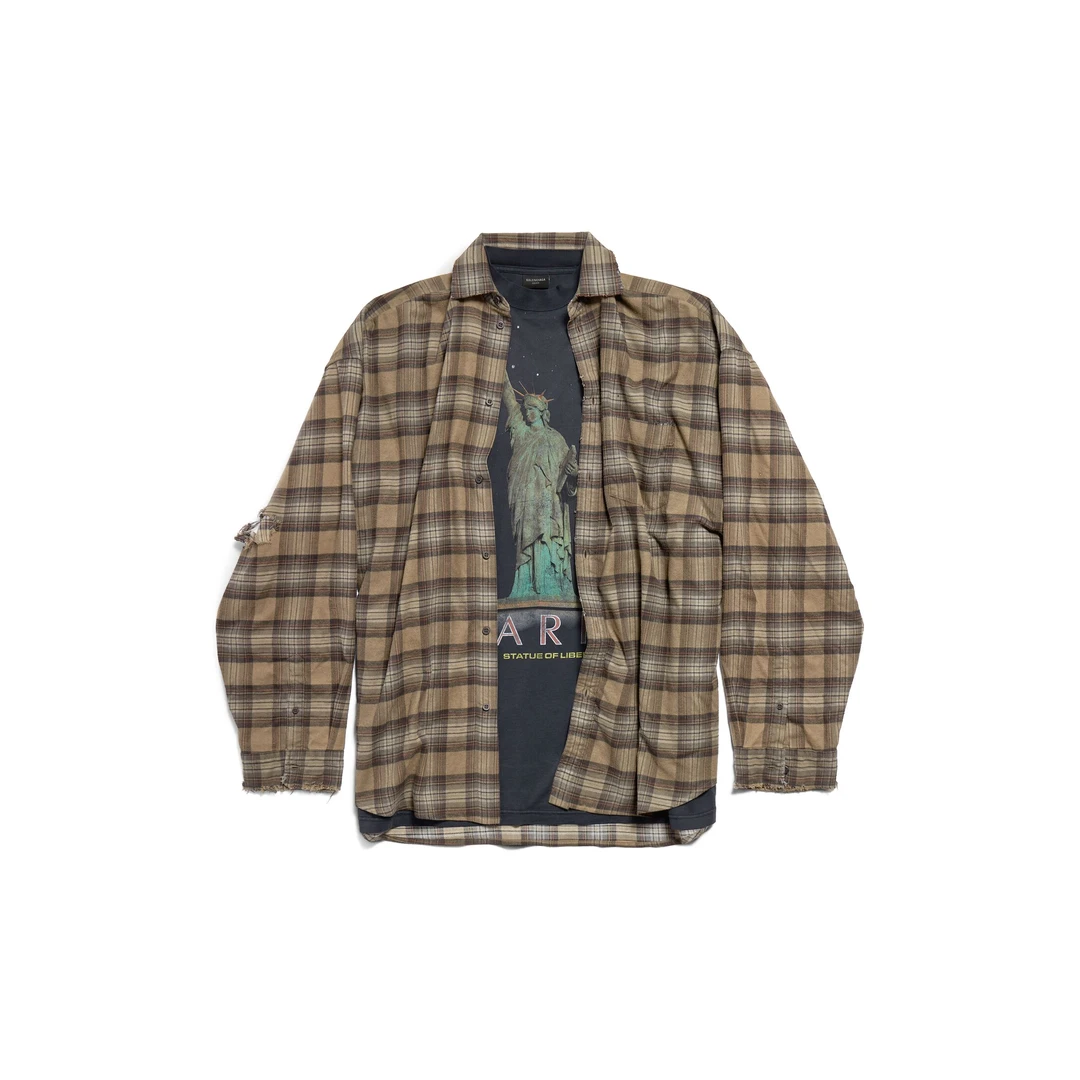 全新未使用 Balenciaga/巴黎世家 专柜 自由女神做旧衬衫 3-4周