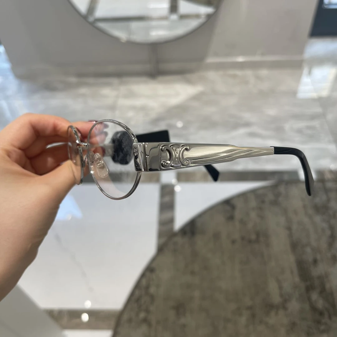 全新未使用 Celine/思琳 圆框凯旋门银标平光镜 3-4周到