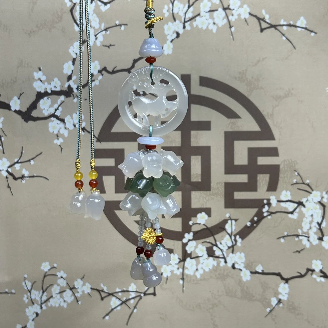 匠艺玉作玛瑙玉髓手工编织一路有你编制吊坠车挂挂件