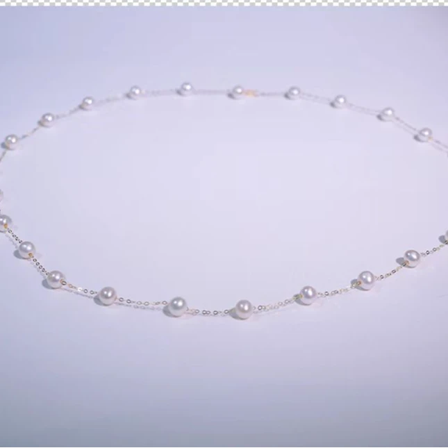 （50厘米25珠星辰）18k金淡水珍珠项链满天星原创百搭4-5mm礼物女