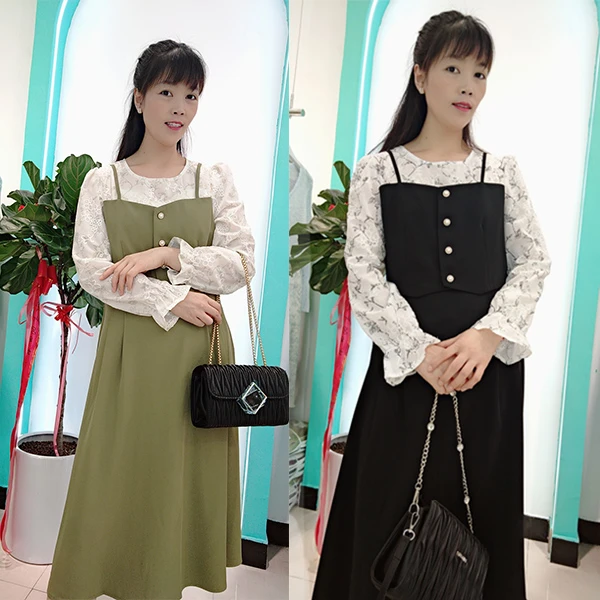 8号站台实体店女装高档连衣裙女士长袖连衣裙黑色气质连衣裙