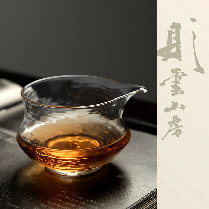 彤云山房玻璃元宝公道杯景德镇手工手绘茶具