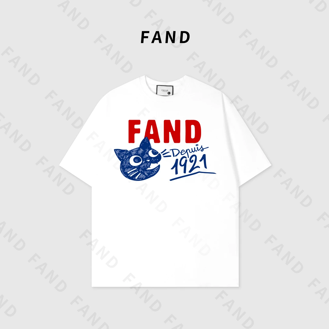FAND品牌【梵迪】2024新品夏季情侣装时尚印花宽松圆领短袖T恤上衣